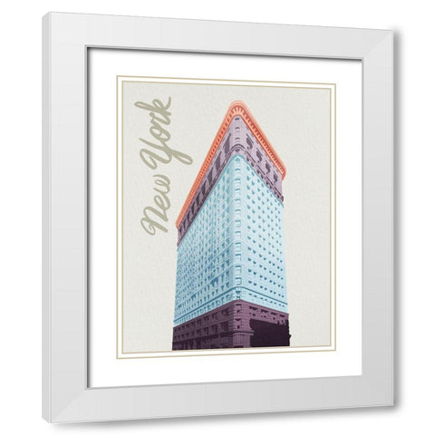 Colorful New York 1 White Modern Wood Framed Art Print with Double Matting by Prime, Marcus