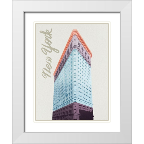 Colorful New York 1 White Modern Wood Framed Art Print with Double Matting by Prime, Marcus