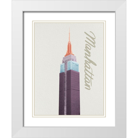 Colorful Manhattan 1 White Modern Wood Framed Art Print with Double Matting by Prime, Marcus
