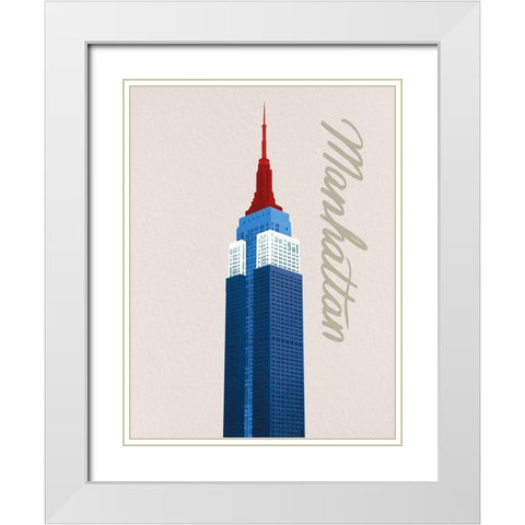 Patriotic Manhattan 1 White Modern Wood Framed Art Print with Double Matting by Prime, Marcus