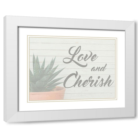 Love And Cherish 1 White Modern Wood Framed Art Print with Double Matting by Prime, Marcus