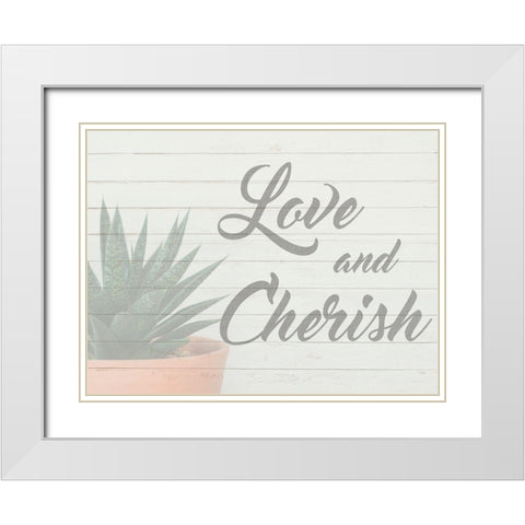 Love And Cherish 1 White Modern Wood Framed Art Print with Double Matting by Prime, Marcus