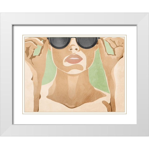 Sunkissed Beauty 1 White Modern Wood Framed Art Print with Double Matting by Prime, Marcus