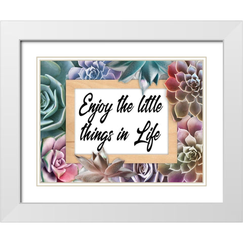 Life Joys 1 White Modern Wood Framed Art Print with Double Matting by Prime, Marcus