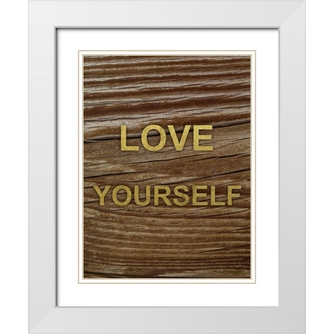 Love Yourself 1 White Modern Wood Framed Art Print with Double Matting by Prime, Marcus