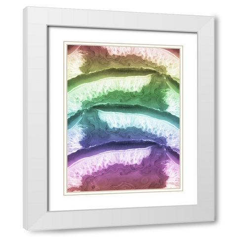 Upcycled Geod 1 White Modern Wood Framed Art Print with Double Matting by Prime, Marcus