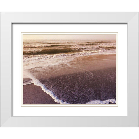 Prismatic Beach White Modern Wood Framed Art Print with Double Matting by Prime, Marcus