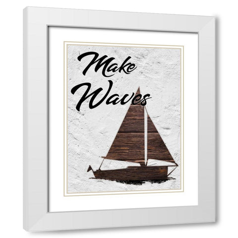 Make Waves 1 White Modern Wood Framed Art Print with Double Matting by Prime, Marcus