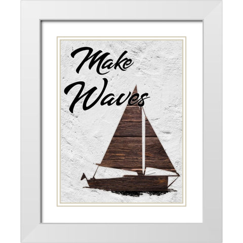 Make Waves 1 White Modern Wood Framed Art Print with Double Matting by Prime, Marcus