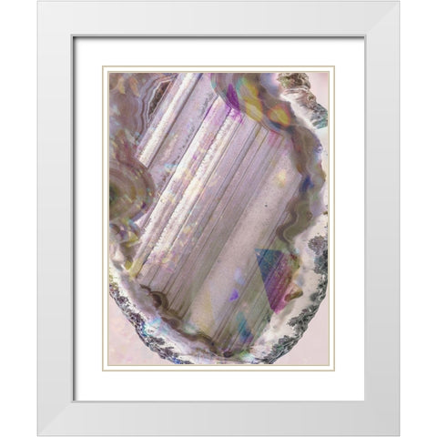 Pastels And Geods 1 White Modern Wood Framed Art Print with Double Matting by Prime, Marcus