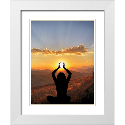 Lifting The Sun 1 White Modern Wood Framed Art Print with Double Matting by Prime, Marcus