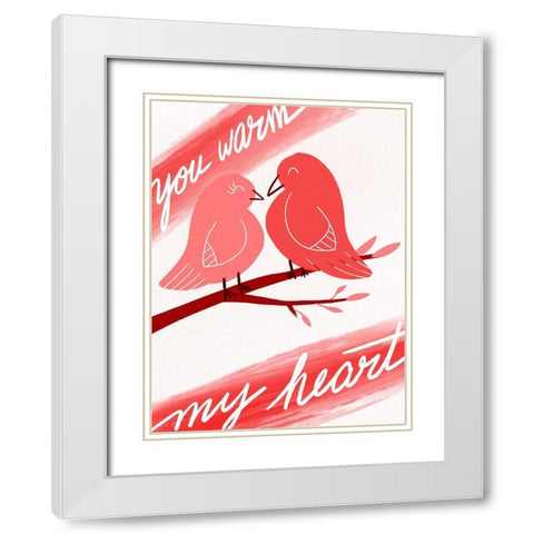 Warm Heart 1 White Modern Wood Framed Art Print with Double Matting by Prime, Marcus