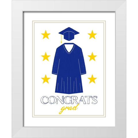 Congrats Grad 1 White Modern Wood Framed Art Print with Double Matting by Prime, Marcus