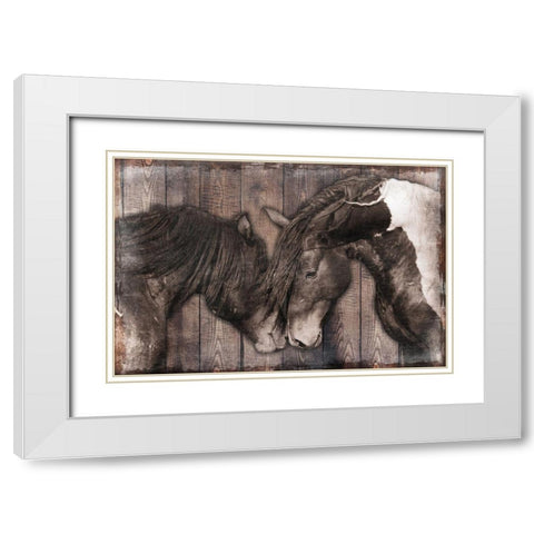 Loving Snuggles 1 White Modern Wood Framed Art Print with Double Matting by Prime, Marcus