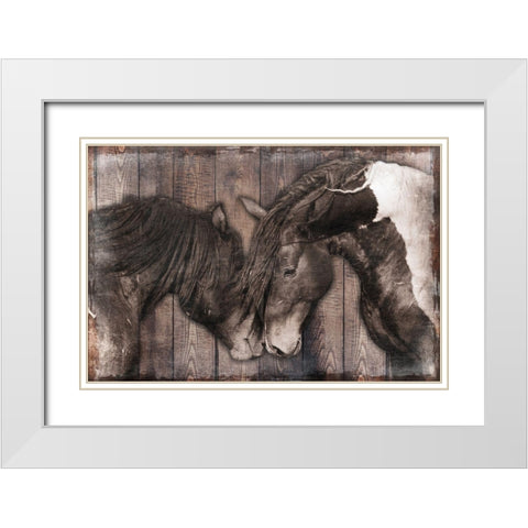 Loving Snuggles 1 White Modern Wood Framed Art Print with Double Matting by Prime, Marcus