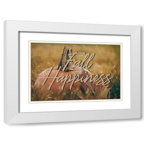 Fall Happiness 1 White Modern Wood Framed Art Print with Double Matting by Prime, Marcus