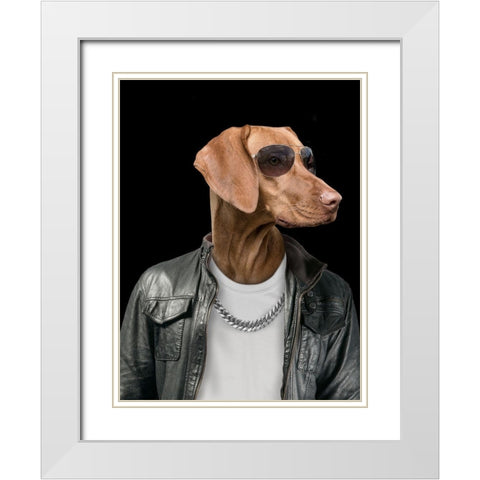 Eddy V 1 White Modern Wood Framed Art Print with Double Matting by Prime, Marcus