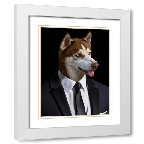 Wallstreet Wolf White Modern Wood Framed Art Print with Double Matting by Prime, Marcus