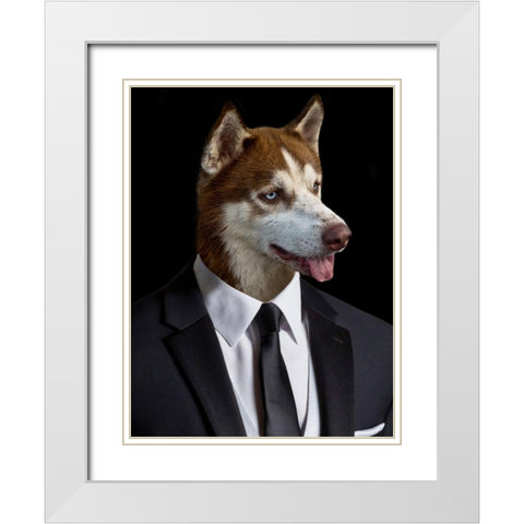 Wallstreet Wolf White Modern Wood Framed Art Print with Double Matting by Prime, Marcus