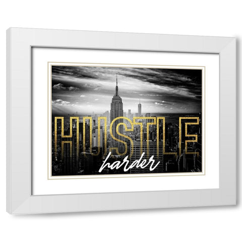 Hustle Hard 1 White Modern Wood Framed Art Print with Double Matting by Prime, Marcus