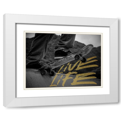 Live Life White Modern Wood Framed Art Print with Double Matting by Prime, Marcus