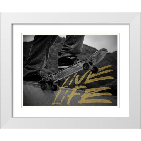 Live Life White Modern Wood Framed Art Print with Double Matting by Prime, Marcus