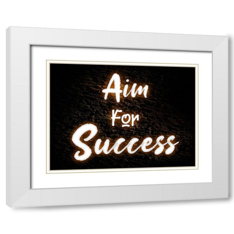 Aim For Success White Modern Wood Framed Art Print with Double Matting by Prime, Marcus