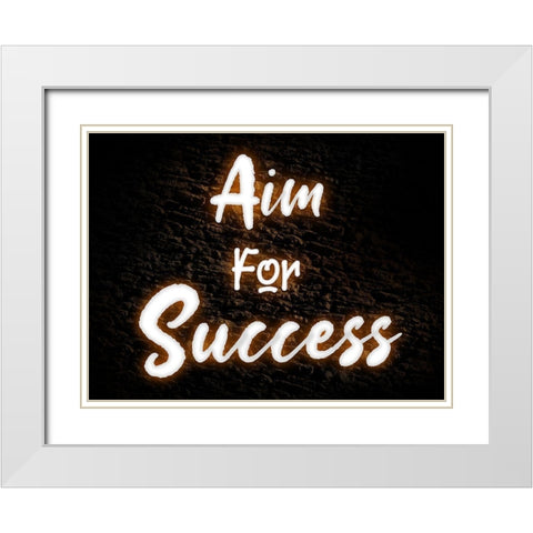 Aim For Success White Modern Wood Framed Art Print with Double Matting by Prime, Marcus