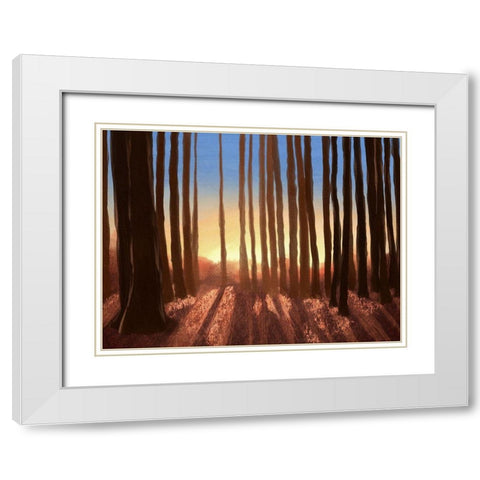 Creeping Shadows 2 White Modern Wood Framed Art Print with Double Matting by Prime, Marcus