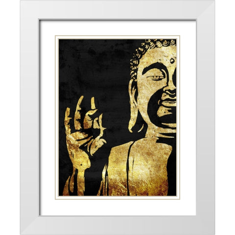 Lustrous Buddha White Modern Wood Framed Art Print with Double Matting by Prime, Marcus