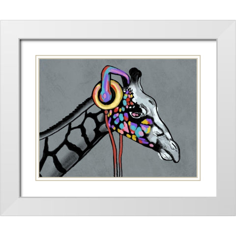 Boomin Giraffe White Modern Wood Framed Art Print with Double Matting by Prime, Marcus
