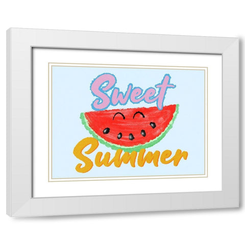 Sweet Summer White Modern Wood Framed Art Print with Double Matting by Prime, Marcus