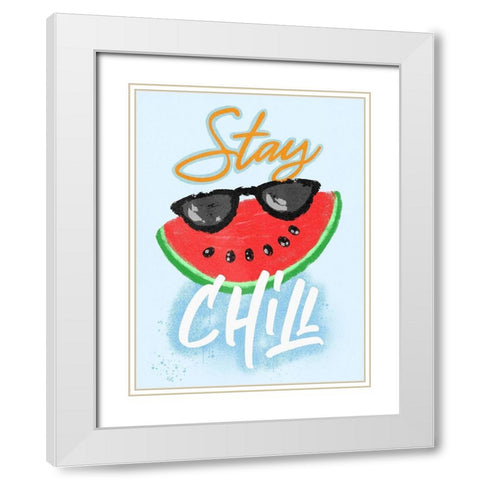 Stay Chill White Modern Wood Framed Art Print with Double Matting by Prime, Marcus