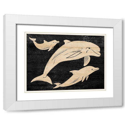 Friendly Divers White Modern Wood Framed Art Print with Double Matting by Prime, Marcus