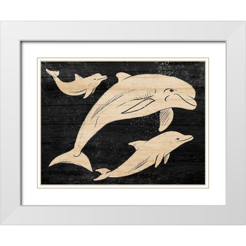 Friendly Divers White Modern Wood Framed Art Print with Double Matting by Prime, Marcus