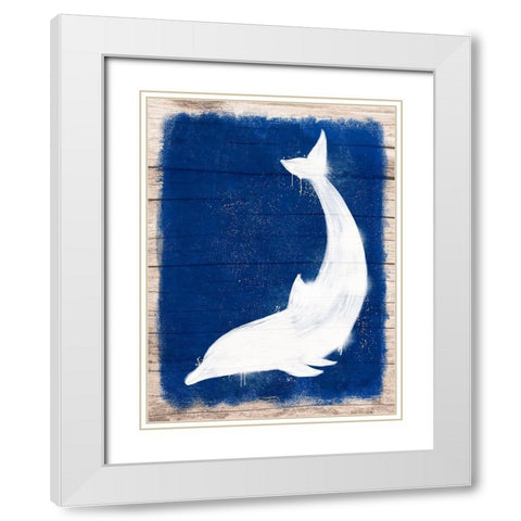 Dolphin Blast 1 White Modern Wood Framed Art Print with Double Matting by Prime, Marcus