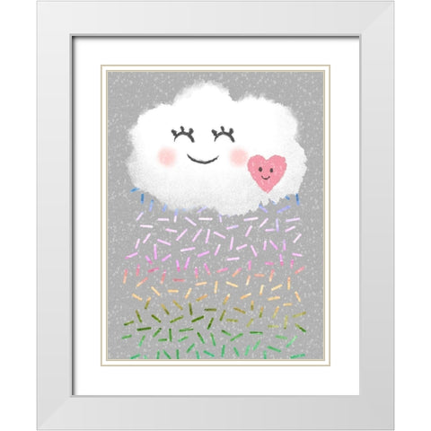 Sprinkle Shower 1 White Modern Wood Framed Art Print with Double Matting by Prime, Marcus