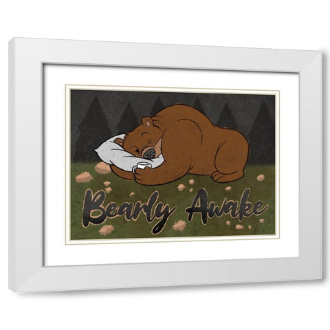 Barely Awake White Modern Wood Framed Art Print with Double Matting by Prime, Marcus