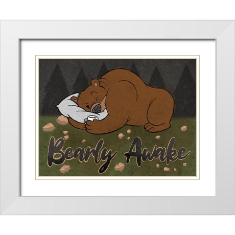 Barely Awake White Modern Wood Framed Art Print with Double Matting by Prime, Marcus