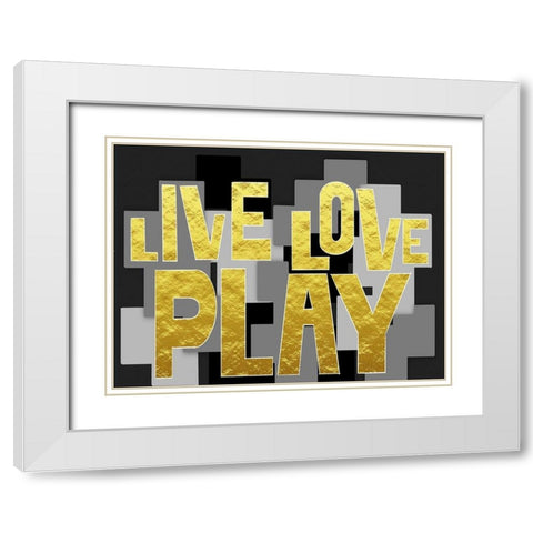 Live Love Play 2 White Modern Wood Framed Art Print with Double Matting by Prime, Marcus