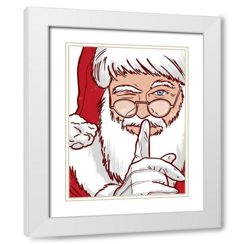 Santas Secret White Modern Wood Framed Art Print with Double Matting by Prime, Marcus