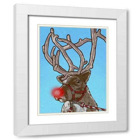 Santas Friend White Modern Wood Framed Art Print with Double Matting by Prime, Marcus