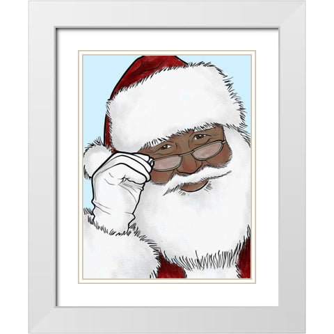 Santas Watching 2 White Modern Wood Framed Art Print with Double Matting by Prime, Marcus
