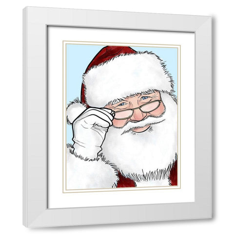 Santas Watching 1 White Modern Wood Framed Art Print with Double Matting by Prime, Marcus