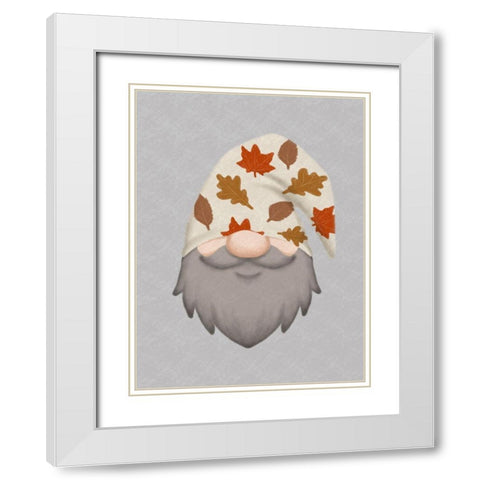 Fall Gnome 3 White Modern Wood Framed Art Print with Double Matting by Prime, Marcus