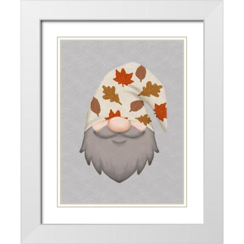 Fall Gnome 3 White Modern Wood Framed Art Print with Double Matting by Prime, Marcus