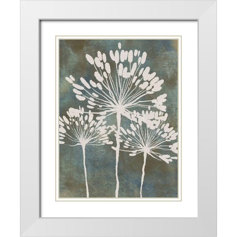 Eclectic Floral 1 White Modern Wood Framed Art Print with Double Matting by Prime, Marcus