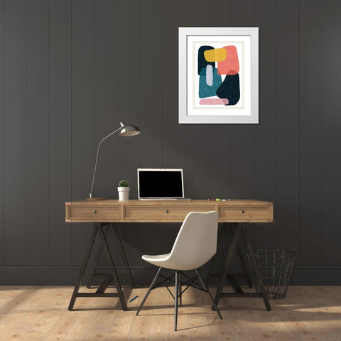 Rubiks Splat 4 White Modern Wood Framed Art Print with Double Matting by Prime, Marcus
