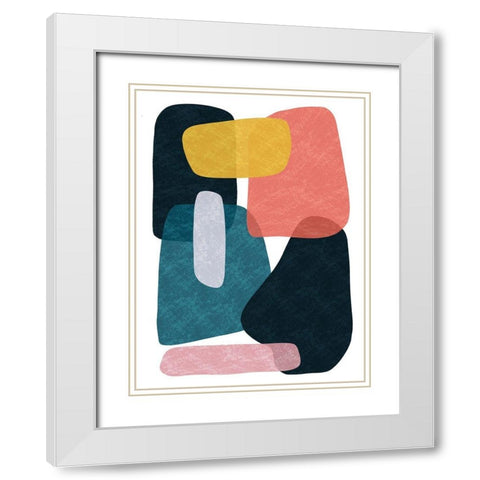 Rubiks Splat 4 White Modern Wood Framed Art Print with Double Matting by Prime, Marcus