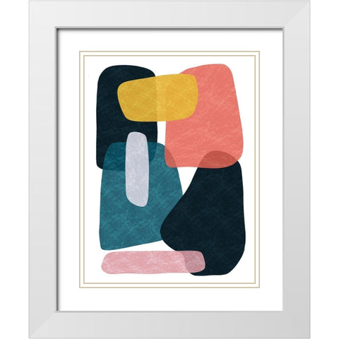 Rubiks Splat 4 White Modern Wood Framed Art Print with Double Matting by Prime, Marcus